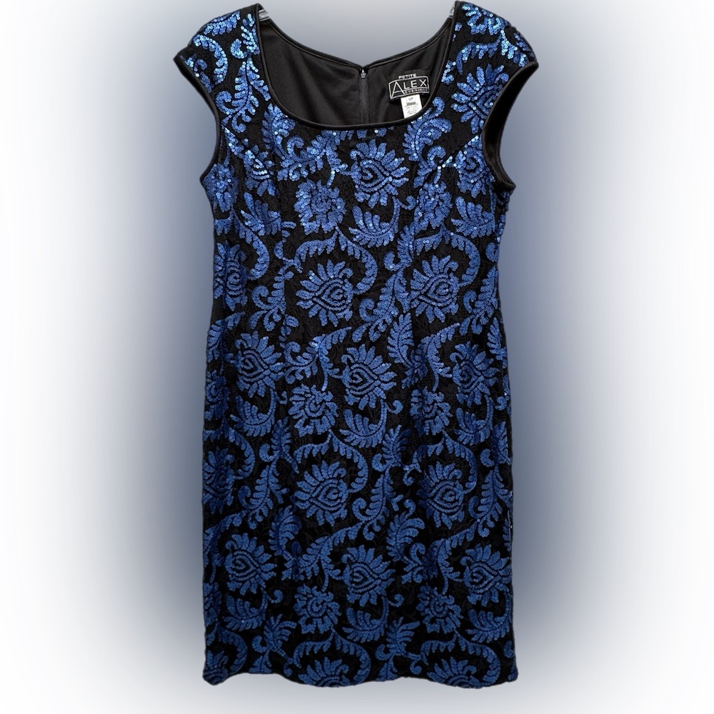 Alex Evenings sequin cocktail dress, size 12 petite.
